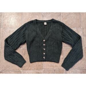 Women's Dark Green V-Neck Sweater